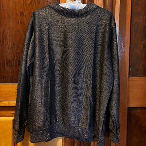 Vintage Lady Blair Blouse Metallic Gold Sparkly Size Large